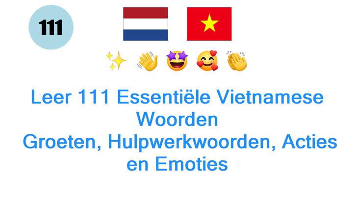 Leer 111 Essentiële Vietnamese Woorden: Groeten, Hulpwerkwoorden, Acties en Emoties